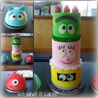 Yo Gabba Gabba Done for a little girl who is obsessed with Gabba. 5,6,7 inch rounds (very nervous delivery...luckily it was only a 5 minute drive!) and...