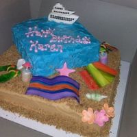 Fun In The Sun Cruise Cake Ordered for a friend's birthday. They were going on a cruise in a couple of weeks and wanted to bring that into the cake. So I made it...
