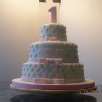Pastel Polka Dots This is my second fondant cake. The mom wanted a pastel, polka dot theme and then gave me freedom to determine the design. It's a...