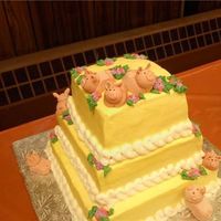 Little Piggies Cake Cake for a retirement party; the lady who was retiring loves and collects pigs. I was really pleased with how it came out. Pigs are 50/50...