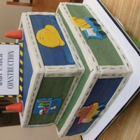 Baby Under Construction Cake I made this for my sister-in-law's baby shower. Buttercream with fondant accents, white cake, and bavarian cream filling.