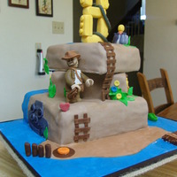 Indiana Jones Legos Cake I made this for my nephew. He's hoping to get Lego's Indiana Jones 2 video game for his birthday. I play this game with my son...