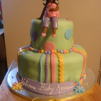 Expecting This was my first time making a person. I used fondant for the whole thing. She came out pretty good...