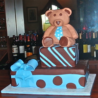 Bear And Gifts Baby Shower Cake 