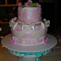 Elelgant Girly Birthday Cake pink, fancy,elegant, birthday