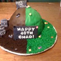 Over The Hill Cake Everything is made out of fondant.the cake was made to look lumpy its not a bad fondant job lol.