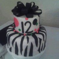 Zebra Print Birthday Cake I made this cake for my Daughters 12th birthday.