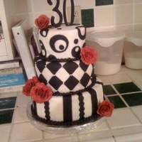 My 30Th Birthday Cake I did this cake for my 30th birthday.All fondant with gumpaste roses.It was my first time making roses.