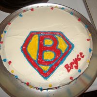 Superman My Son's Birthday. My first and last frosting cake.