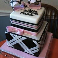 Pink And Black Birthday Cake 