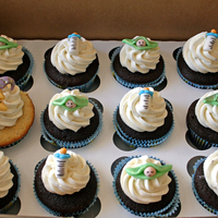 Baby Shower Cupcakes Pure vanilla and black forest cupcakes both with Vanilla Bean Buttercream meringue