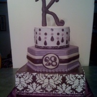Damask Birthday I did this cake for a cousin and all I was told was that she liked purple...so I had to give the damask stencil another try and l just love...