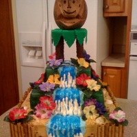 Hawaiian Luau 40Th Birthday I was asked to make a hawaiian cake incorporating the coconut monkey. I was inspired by several different cakes on CC and combined several...