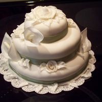 White Lilys Gumpaste and fondant roses and lily's