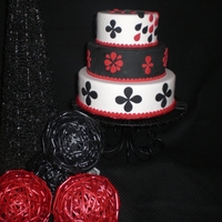 Funky Flowers This is actually a dummy cake I made for display at the market I advertise my business at. I did all the findant work.