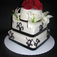 5Th Anniversary Black and white five year anniversary cake