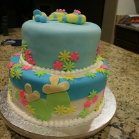 My First Baby Shower Cake this is my first baby shower cake, a friend called me thursday afternoon ,and needed a cake on that saturday. it turned out ok even if im...