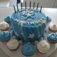 Happy Birthday Devils food with alternating cherry filling and chocolate buttercream. The cupcakes are french vanilla and vanilla buttercream. I wanted to...