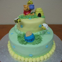 Baby Shower Cake WASC on the bottom and Chocolate fudge for the top. Thank you CC for all the inspiration and ideas.