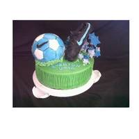 Soccer Ball Cake Soccer cake for my son's soccer team. Thanks to Atkovic for the inspiration. TFL