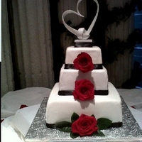 Black & White Square Wedding Cake 