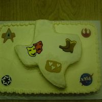Texas Groom's Cake Banana nut cake with cream cheese frosting and royal icing decorations
