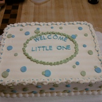 Ashlea's Baby Shower Inspired by many pics on this site, a white cake (with cheesecake flavored puuding added), cheesecake filling and buttercream icing and...