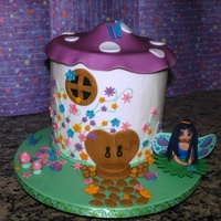 Kelsey's Fairy Princess Birthday cake requested by my littlest one for her fourth birthday this past week. BC w/fondant decorations.