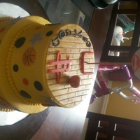 Houston Rockets Basketball BC w/fondant decorations for a Houston Rockets fan...inspired by Pink Cake Box...TFL!!