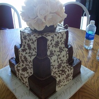 Square Wedding Cake Square stacked buttercream wedding cake. Idea from Wilton 2008 catalog. Smaller scale 10, 8 and 6" square tiers. Gumpaste lillies,...