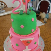 21St Bday Cake 21st bday cake for a friend. all fondant