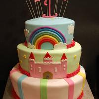 A Whimsical First Birthday Cake 