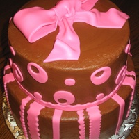 Jennifer's Bridal Shower Cake This was for my sister-in-law's bridal shower. 8" Strawberry and 10" Chocolate WASC cake. Chocolate BC with mmf accents