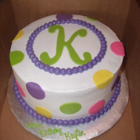 Polka Dots:) 8in lemon cake with buttercream and fondant accents:) TFL=)