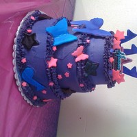 Hannah Montana Theme Cake my first layered cake!!!!! yay for me!!