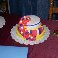 Bubble Cake Birthday cake two layer vanilla covered with fondant, with fondant "bubbles"