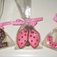 Birthday Cookies Cookies for a birthday girl with her initial, ladybug and age.