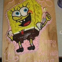 Spongebob This was my daughter's 3rd birthday cake. Again, I used the cake pan, but I'm still pretty proud of the decorating I did! :)