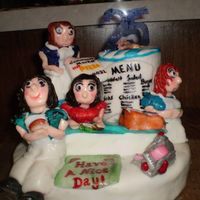 25Th Anniversary Of My Aunts Store all fondant icing and decoration with gelatin accents (countertop, 25, and borders are gelatin.)