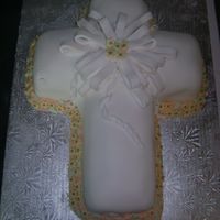 Christening Cake My first cake. made with fondant. got the idea from the wilton site