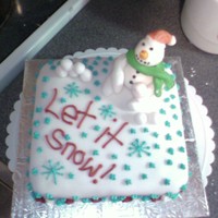 Snow Man X-Mas Cake Fondant and icin did this for my mom got a lil idea on here