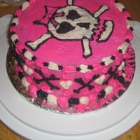 Skull Cake all done by hand and just icein