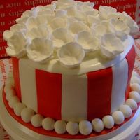 Lady In Red Rich Dark Chocolate Cake Frosted with Belgium Dark Chocolate Ganache and Layered in Baileys Original Irish Cream 24 Handcrafted Flowers Red...