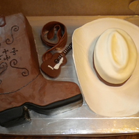 Western Style Fun cake to make. Special thanks to all on CC who have made hat & boot cakes.
