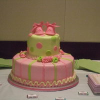 Pink Shoes Buttercream with fondant shoes and accents