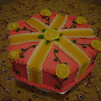 Spring At A Glance Lemon cake with buttercream icing, and strawberry filling. thx for looking