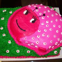 Lady Bug This cake was for a 1st birthday. Lady bug is chocolate and the bottom cake is strawberry.