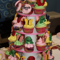 Flowers And Butterflies Cupcakes Multi-colored cupcakes for my daughter's 6th birthday. For the decorations, I made chocolate lollipops to stick in the top. The...