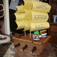 Pirate Ship Pirate ship cake that I made for my son's 5th birthday.