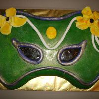 Mardi Gras Mask Decorated with Fondant Icing.